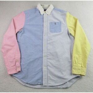 Ralph Lauren Shirt Youth XL Patchwork Striped Button Down Oxford Multicolor‎